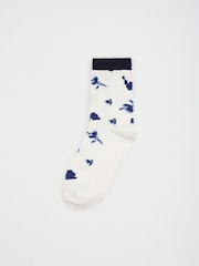 Love & Roses Navy and Cream Socks - Image 4 of 6