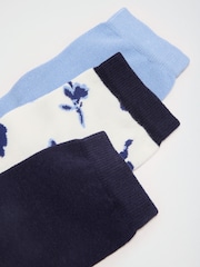Love & Roses Navy and Cream Socks - Image 6 of 6
