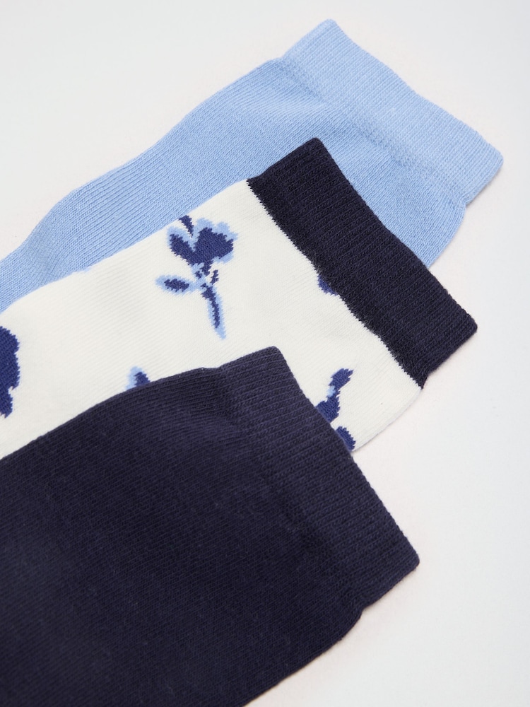 Love & Roses Navy and Cream Socks - Image 6 of 6 Love & Roses Navy and Cream Socks - Image 6 of 6