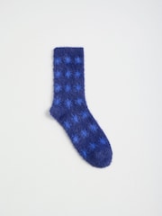 Love & Roses Navy Cosy Soft Eyelash Slipper Socks 2 Pack - Image 3 of 4