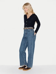 Jigsaw Blue Merino Cashmere V-Neck Cardigan - Image 2 of 4