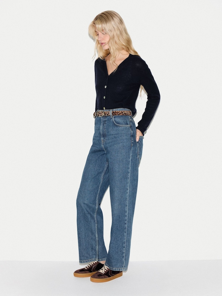 Jigsaw Blue Merino Cashmere V-Neck Cardigan - Image 2 of 4