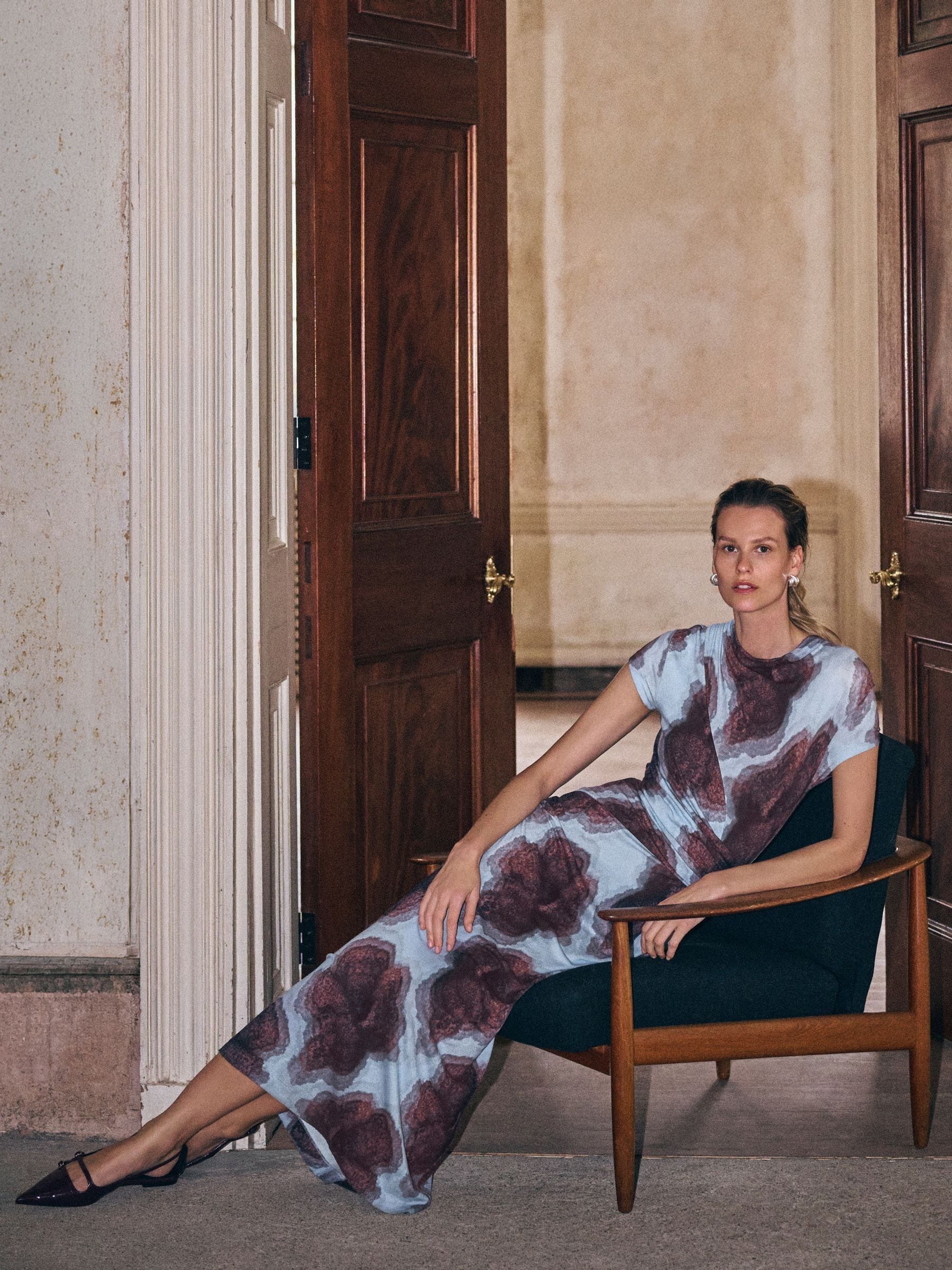 Buy Jigsaw Blue Tiger Orchid Cap Sleeve Dress from Next USA