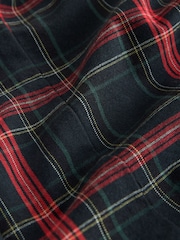 Green/Red Tartan - Velvet Bow Puff Sleeve Blouse - រូបភាព 6 នៃ 7