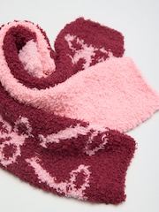 Friends Like These Burgundy Red Bow Cosy Slipper Socks 3 Pack - Image 5 of 7
