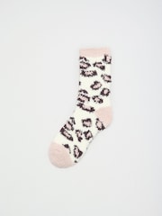 Friends Like These Chocolate Brown and Cream Leopard Print Cosy Slipper Socks 3 Pack - Image 3 of 7