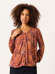 FatFace Nessie Purple Mountains Petite Blouse - Image 1 of 6