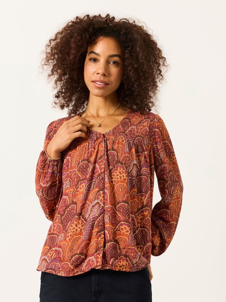 FatFace Nessie Purple Mountains Petite Blouse - Image 1 of 6 FatFace Nessie Purple Mountains Petite Blouse - Image 1 of 6