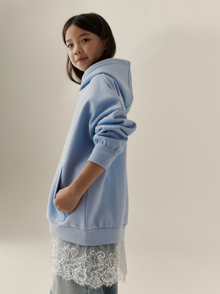 ខៀវ - Lace Hem Hoodie (3-16yrs) - រូបភាព 2 នៃ 4 ខៀវ - Lace Hem Hoodie (3-16yrs) - រូបភាព 2 នៃ 4