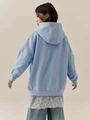 ខៀវ - Lace Hem Hoodie (3-16yrs) - រូបភាព 3 នៃ 4
