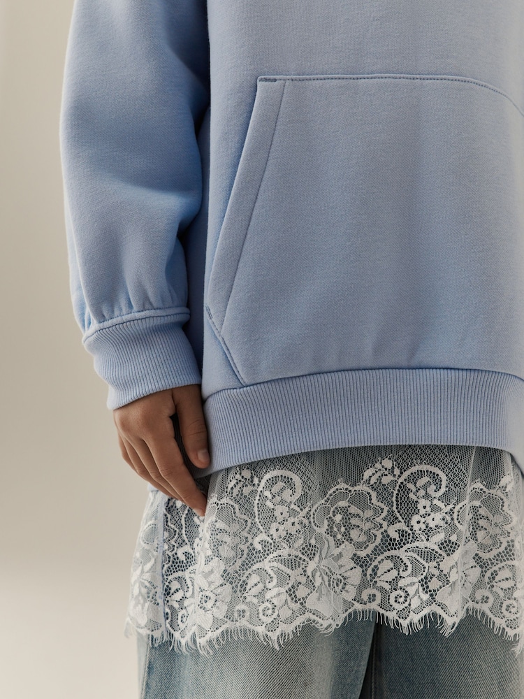 ខៀវ - Lace Hem Hoodie (3-16yrs) - រូបភាព 4 នៃ 4 ខៀវ - Lace Hem Hoodie (3-16yrs) - រូបភាព 4 នៃ 4