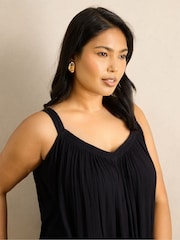 Live Unlimited Black Crinkle Gathered Cami - Image 1 of 1
