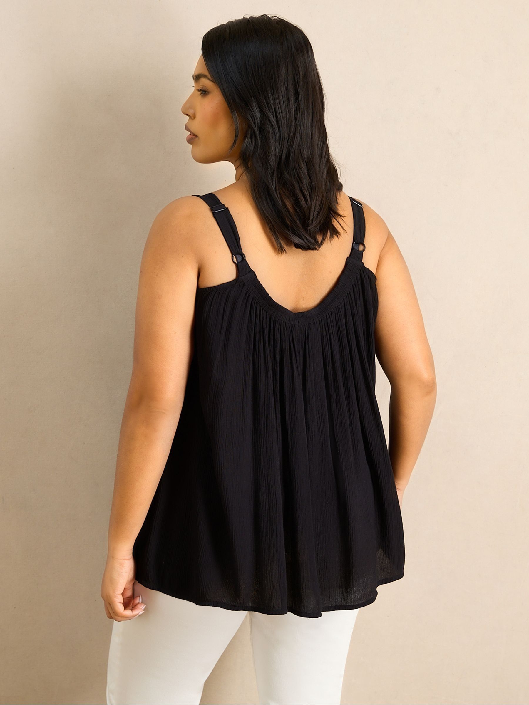 Buy Live Unlimited Black Crinkle Gathered Cami from Next Azerbaijan