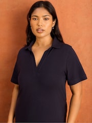 Live Unlimited Blue Collar Neck Jersey Midi Dress - Image 2 of 6