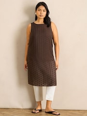 Live Unlimited Brown Geo Print Slash Neck Tunic - Image 5 of 5