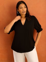 Live Unlimited Black Short Sleeve Jersey Top - Image 1 of 5