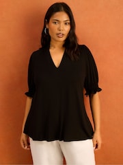 Live Unlimited Black Short Sleeve Jersey Top - Image 3 of 5
