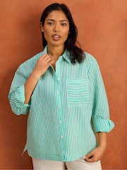 Live Unlimited Green Petite Stripe Long Sleeve Shirt - Image 3 of 5