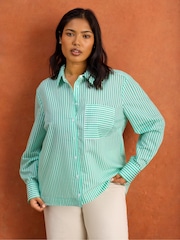 Live Unlimited Green Petite Stripe Long Sleeve Shirt - Image 5 of 5