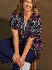 Live Unlimited Sheer Paisley Print Batwing Cover-Up - Image 2 of 3