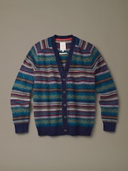Aubin Blue Fenton Fairisle Geo Cardigan - Image 1 of 1