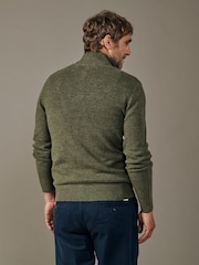 Aubin Green Pepper Lambswool Zip Neck Jumper - Image 2 of 5