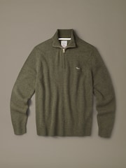 Aubin Green Pepper Lambswool Zip Neck Jumper - Image 5 of 5