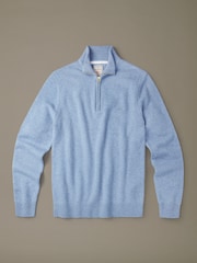 Aubin Blue Pepper Lambswool Zip Neck Jumper - Image 5 of 5