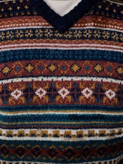 Aubin Blue Dunlin Fairisle Tank Top - 3এর মধ্যে 3 ছবি