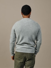 Aubin Grey Bransbury Lambswool V-Neck Jumper - Image 2 of 4