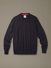Aubin Black Raven Cotton Crew Neck Jumper - Image 1 of 1
