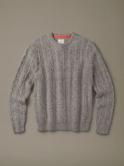 Aubin Oleby Cable Crew Neck Brown Jumper - Image 1 of 1