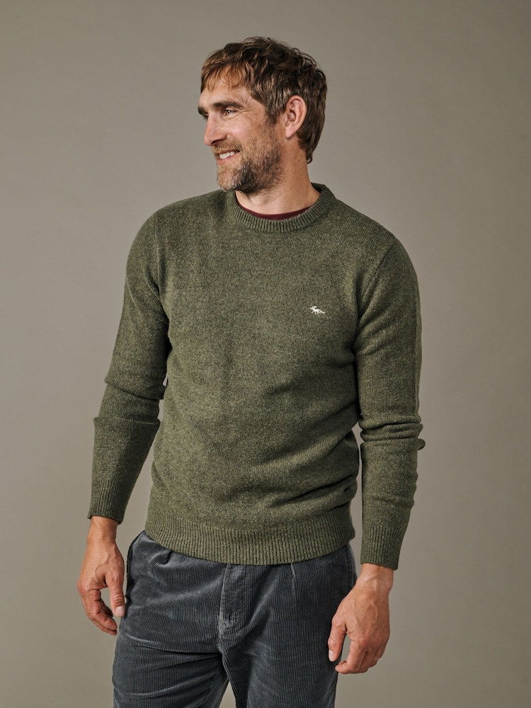 Aubin Green Phillips Lambswool Crew Neck Jumper - Image 1 of 4