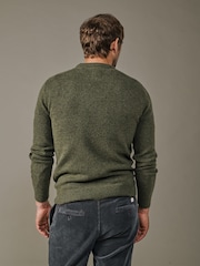 Aubin Green Phillips Lambswool Crew Neck Jumper - Image 2 of 4