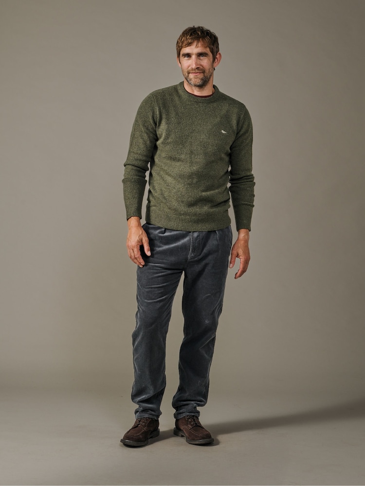 Aubin Green Phillips Lambswool Crew Neck Jumper - Image 4 of 4
