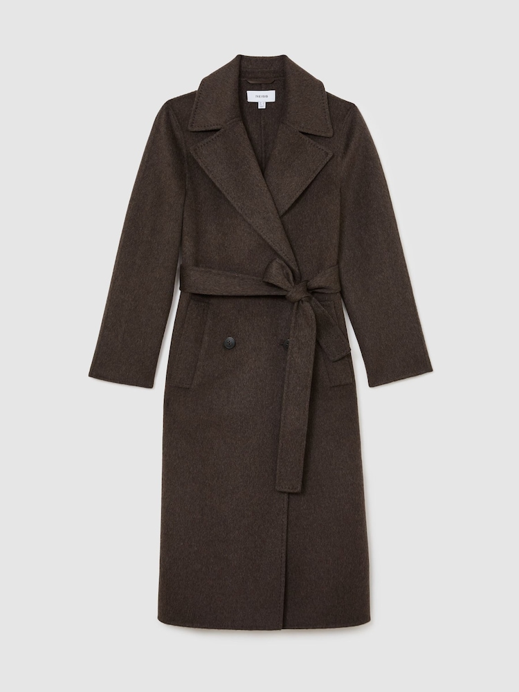 Reiss Rene Double-Breasted Blind-Seam Coat Wool-Blend with Cashmere - Image 2 de 9 Reiss Rene Double-Breasted Blind-Seam Coat Wool-Blend with Cashmere - Image 2 de 9