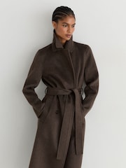 Reiss Rene Double-Breasted Blind-Seam Coat Wool-Blend with Cashmere - Image 4 de 9