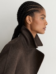 Reiss Rene Double-Breasted Blind-Seam Coat Wool-Blend with Cashmere - Image 5 de 9