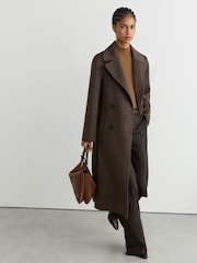 Reiss Rene Double-Breasted Blind-Seam Coat Wool-Blend with Cashmere - Image 6 de 9