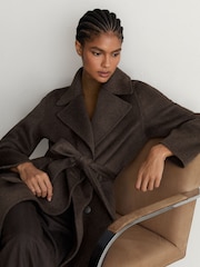 Reiss Rene Double-Breasted Blind-Seam Coat Wool-Blend with Cashmere - Image 7 de 9