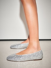 Silver Forever Comfort® Sparkle Ballet Flats - Image 2 of 9