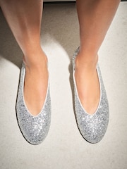 Silver Forever Comfort® Sparkle Ballet Flats - Image 3 of 9
