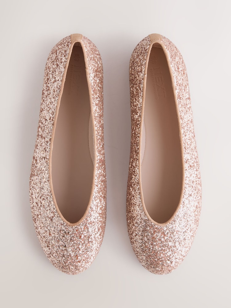 Rose Gold Forever Comfort® Sparkle Ballet Flats - Image 1 of 10