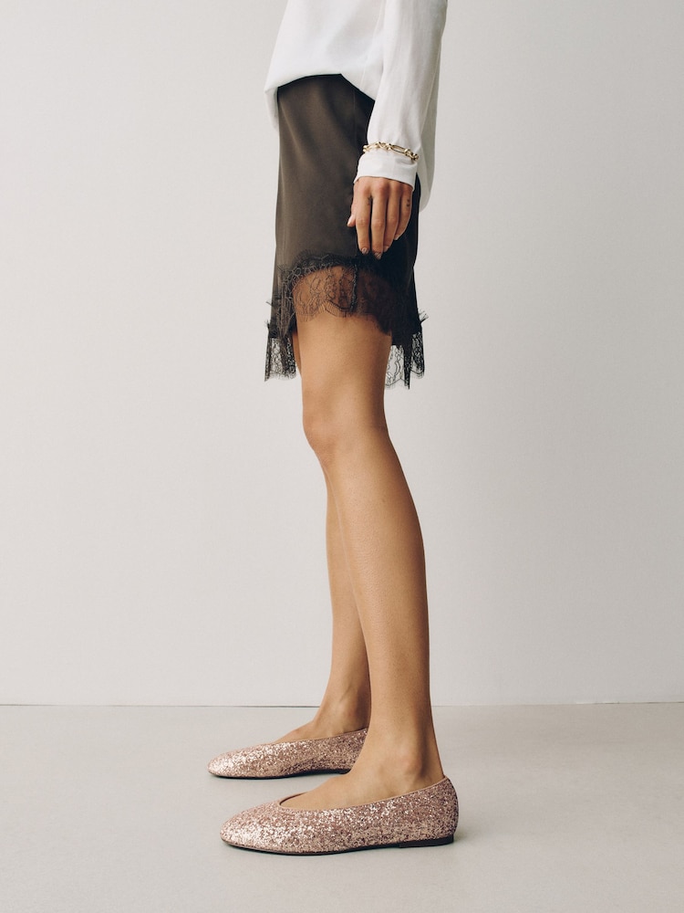 Rose Gold Forever Comfort® Sparkle Ballet Flats - Image 2 of 10