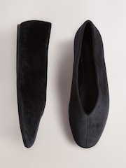 Black Forever Comfort® Velvet High Cut Ballet Flats - Image 1 of 9