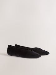 Black Forever Comfort® Velvet High Cut Ballet Flats - Image 6 of 9