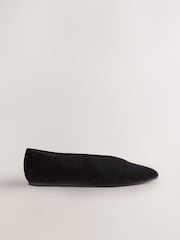 Black Forever Comfort® Velvet High Cut Ballet Flats - Image 7 of 9