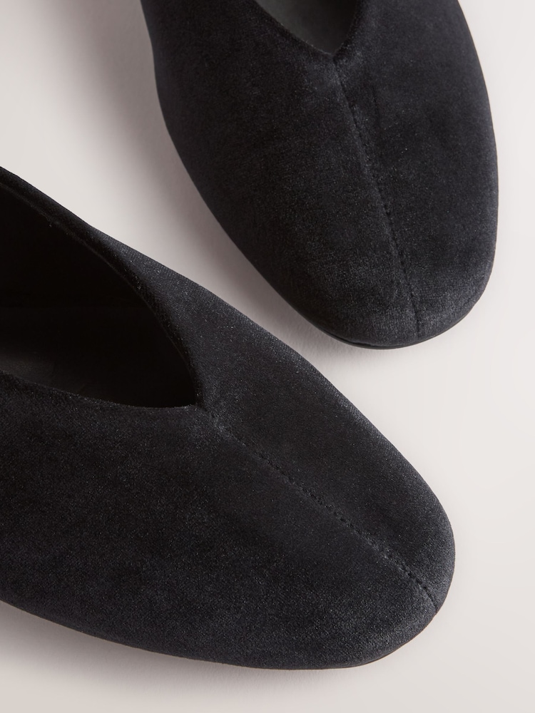 Black Forever Comfort® Velvet High Cut Ballet Flats - Image 9 of 9 Black Forever Comfort® Velvet High Cut Ballet Flats - Image 9 of 9