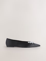 Juoda - Forever Comfort® Jewelled Point Toe Ballet Shoes - 7 paveikslėlis iš 9