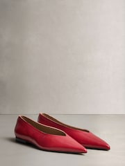 Rust Brown N. Premium Leather High Cut Pointed Flats - Image 3 of 5